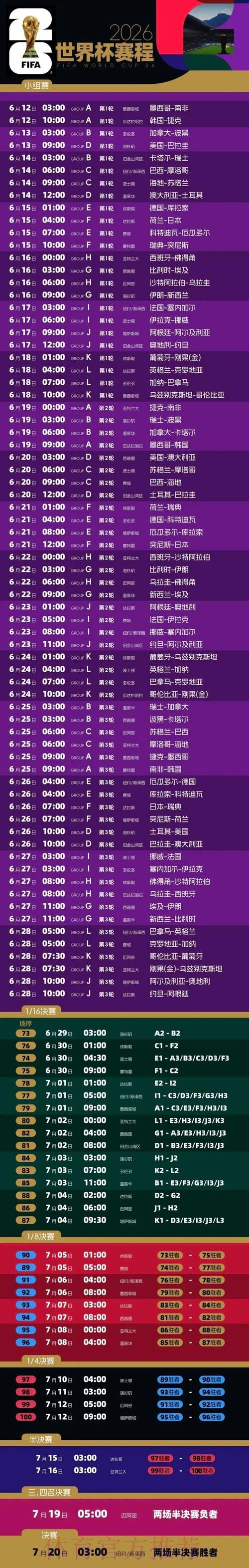 2026世界杯赛程今日高清直播实时查看 2026世界杯赛程今日高清直播实时查看